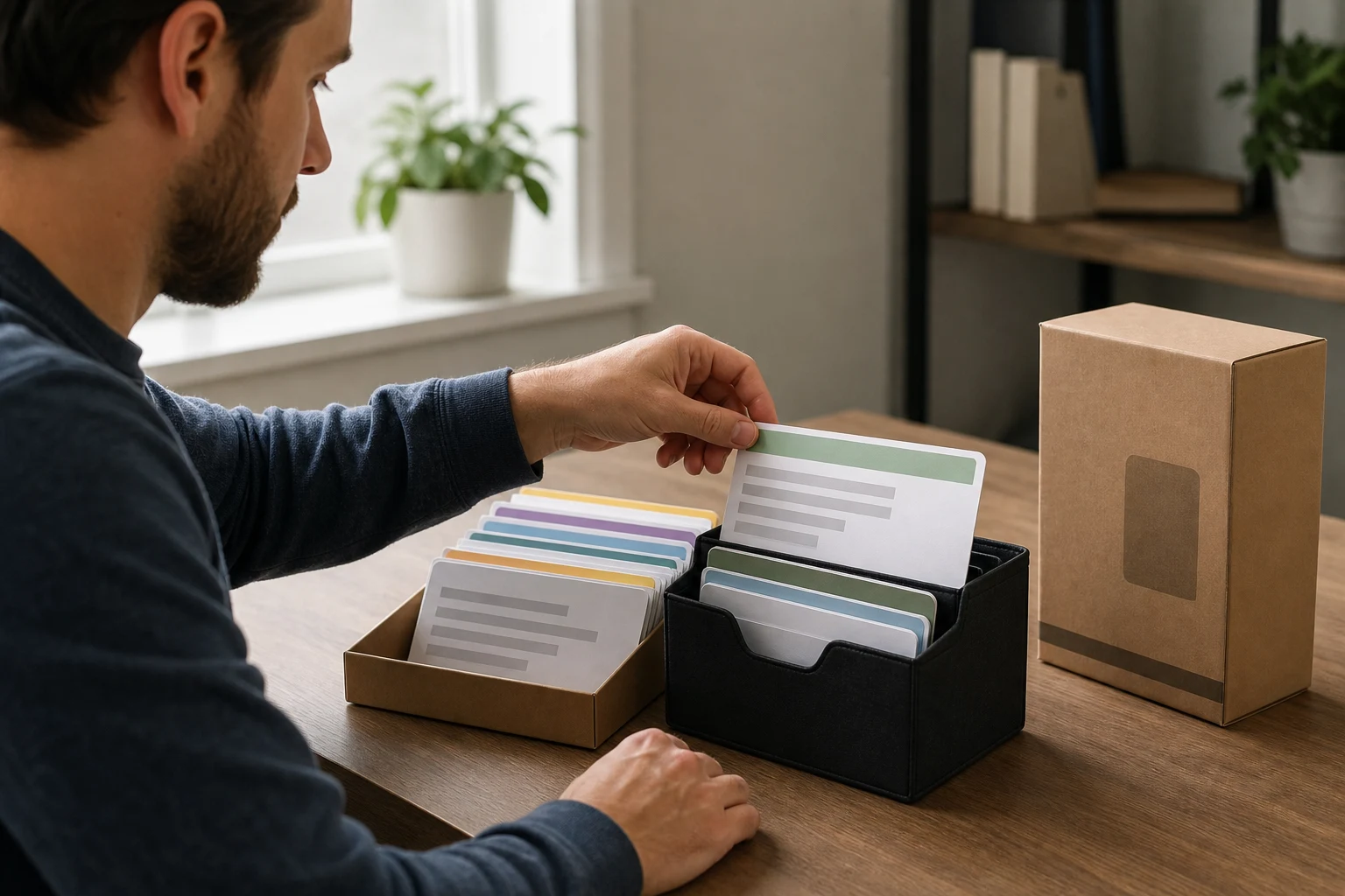 PPC manager moving one validated search-term card into a controlled campaign sleeve