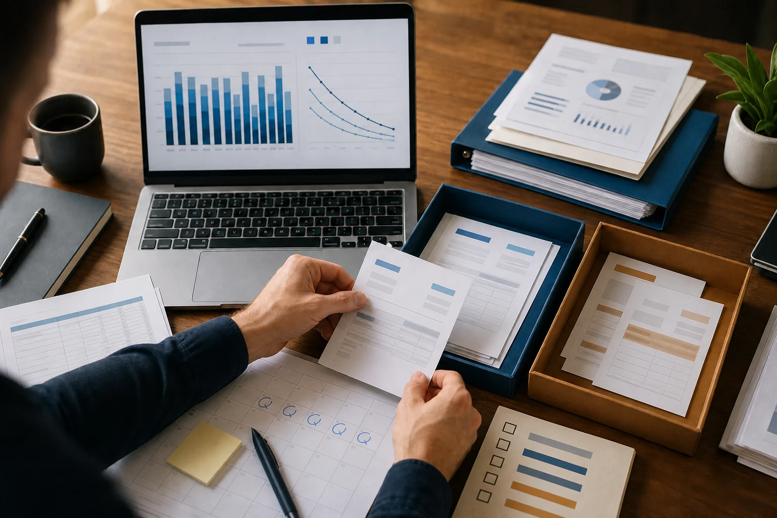 Founder sorting renewal records to test whether revenue can repeat without constant work