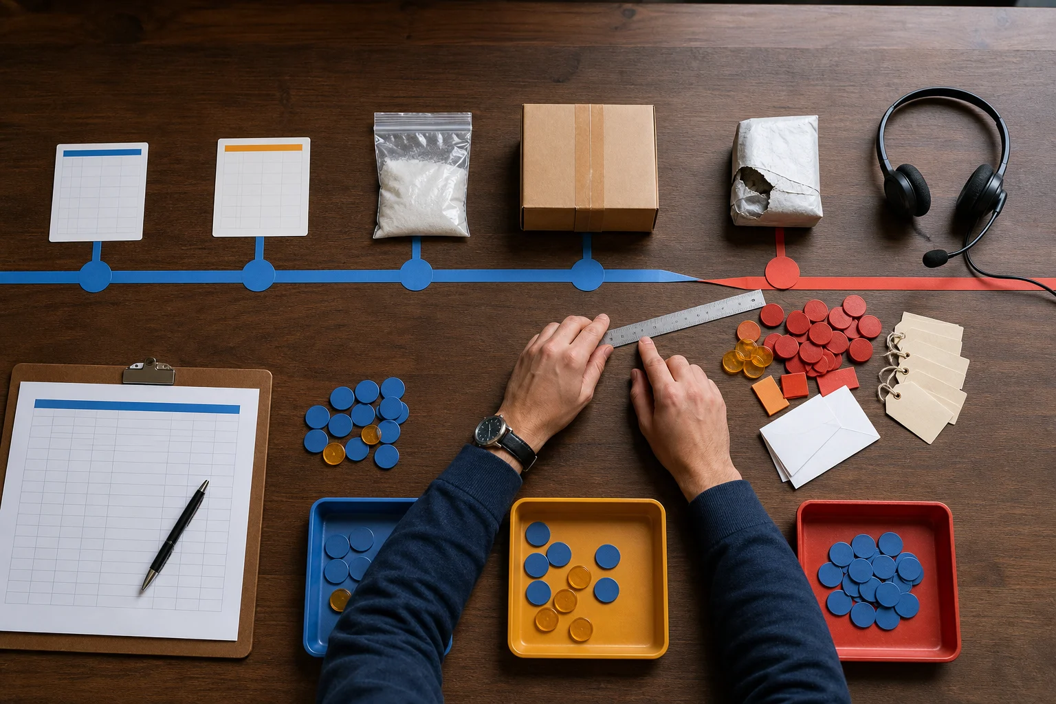 Analyst tracing acquisition, delivery, exceptions, support, and hidden costs through one operating chain