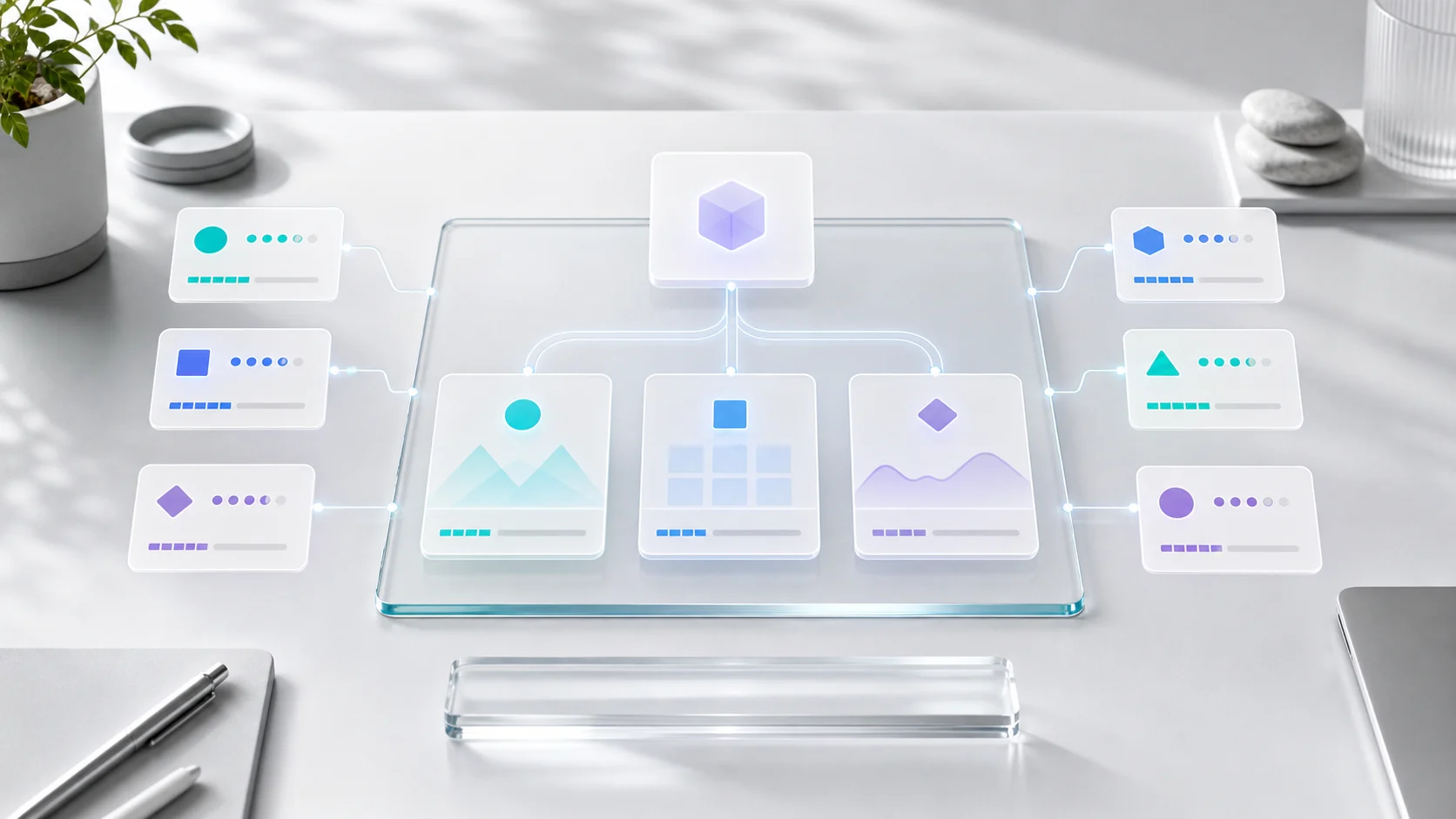 A clean model-routing board showing one agent workflow split across planning, execution, and review paths.