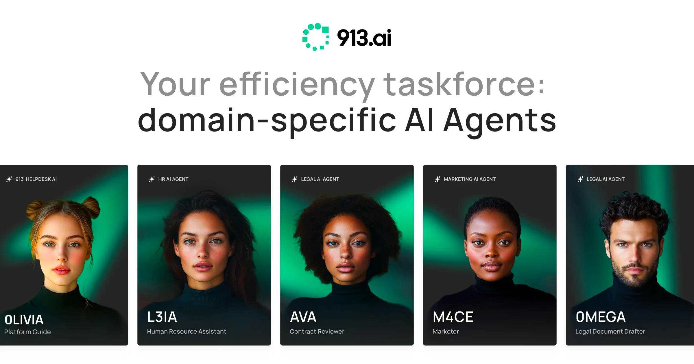 913.ai domain-specific AI agents promotional image