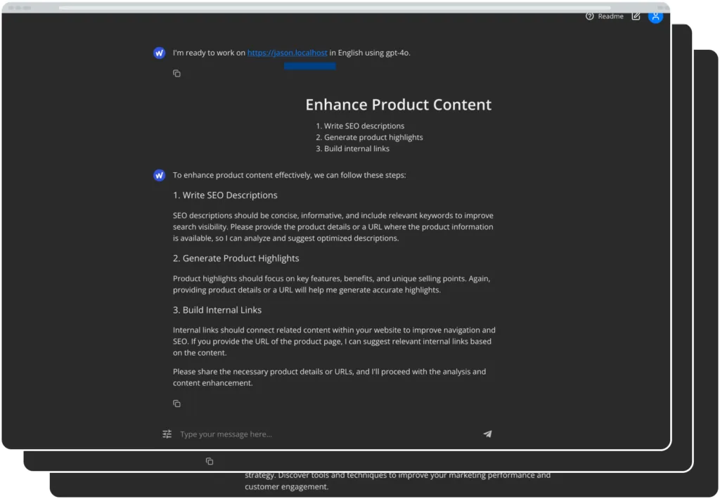 WordLift Agent interface for SEO insights and content creation
