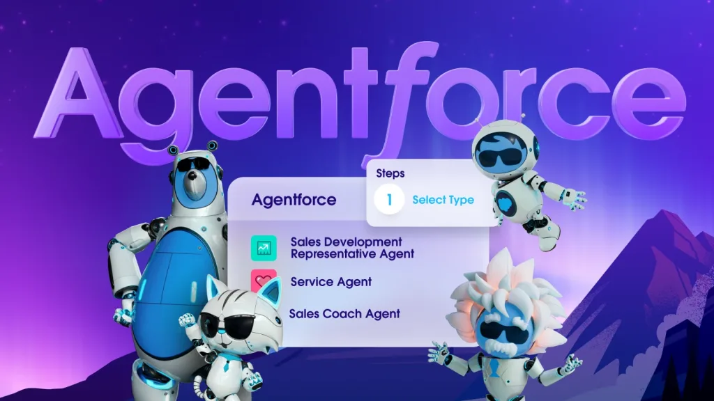 Salesforce Agentforce platform for building and managing AI agents