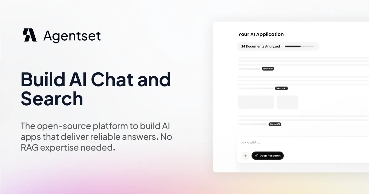 Agentset interface for agentic search, extraction, chunking, and retrieval