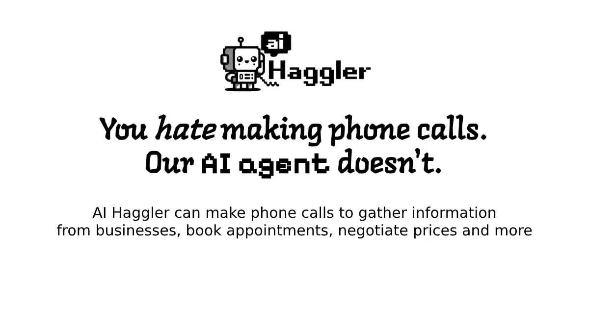 AI Haggler phone agent comparing business prices and hotel availability