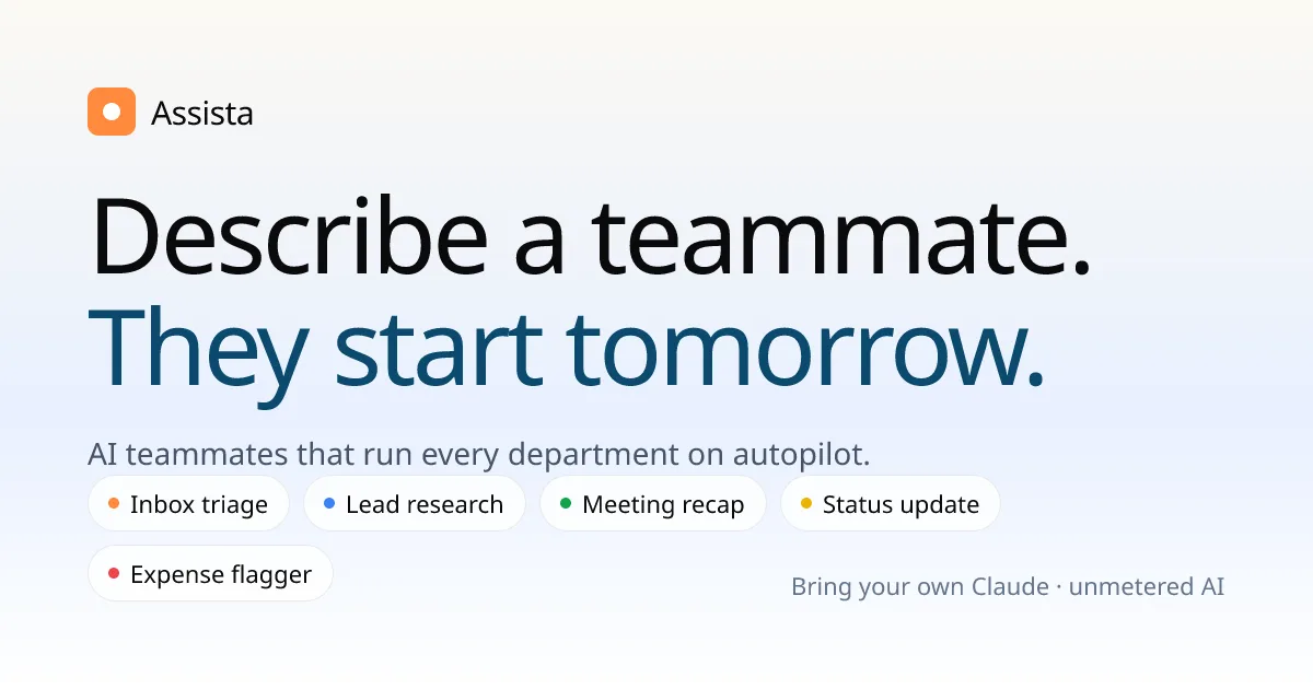 Assista AI team Kanban workspace