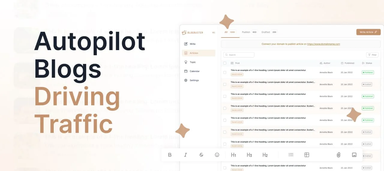 BlogBuster automated SEO article writing and publishing platform