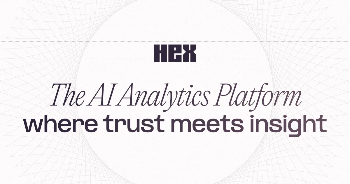 Hex AI analytics notebook and data app workspace