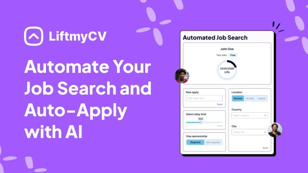 LiftmyCV automated job search dashboard