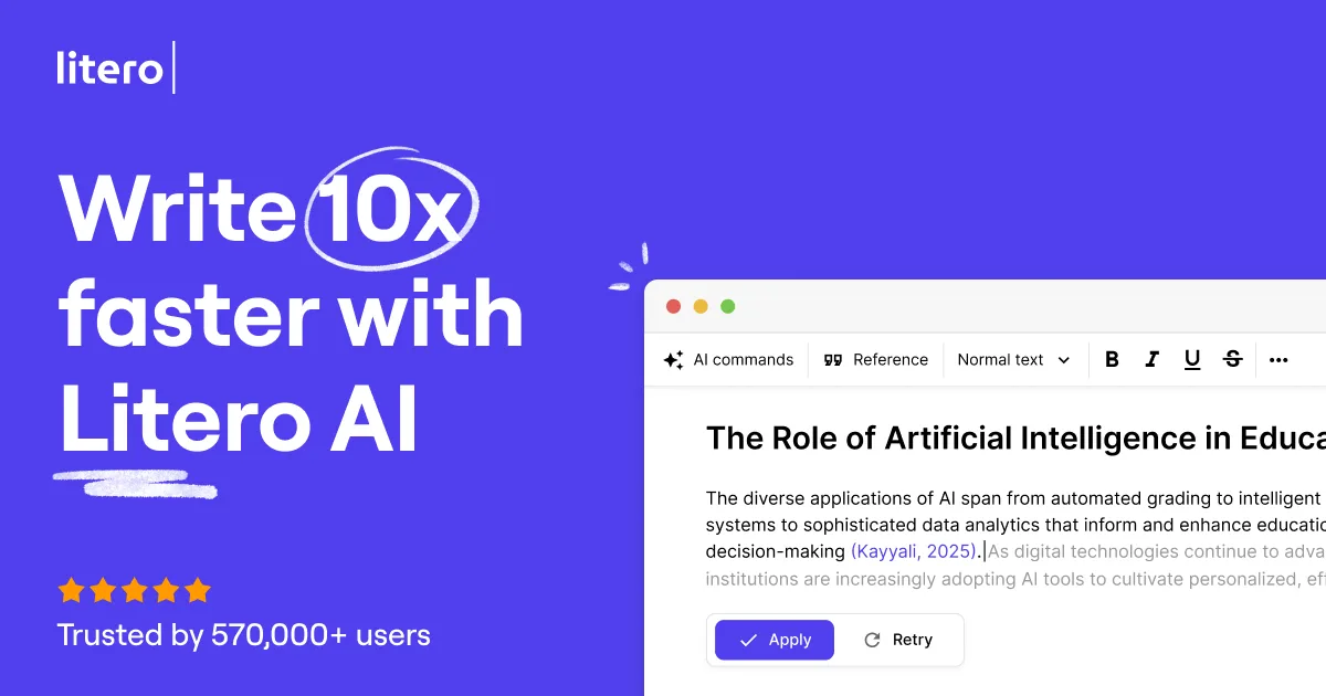 Litero AI source-based writing workspace