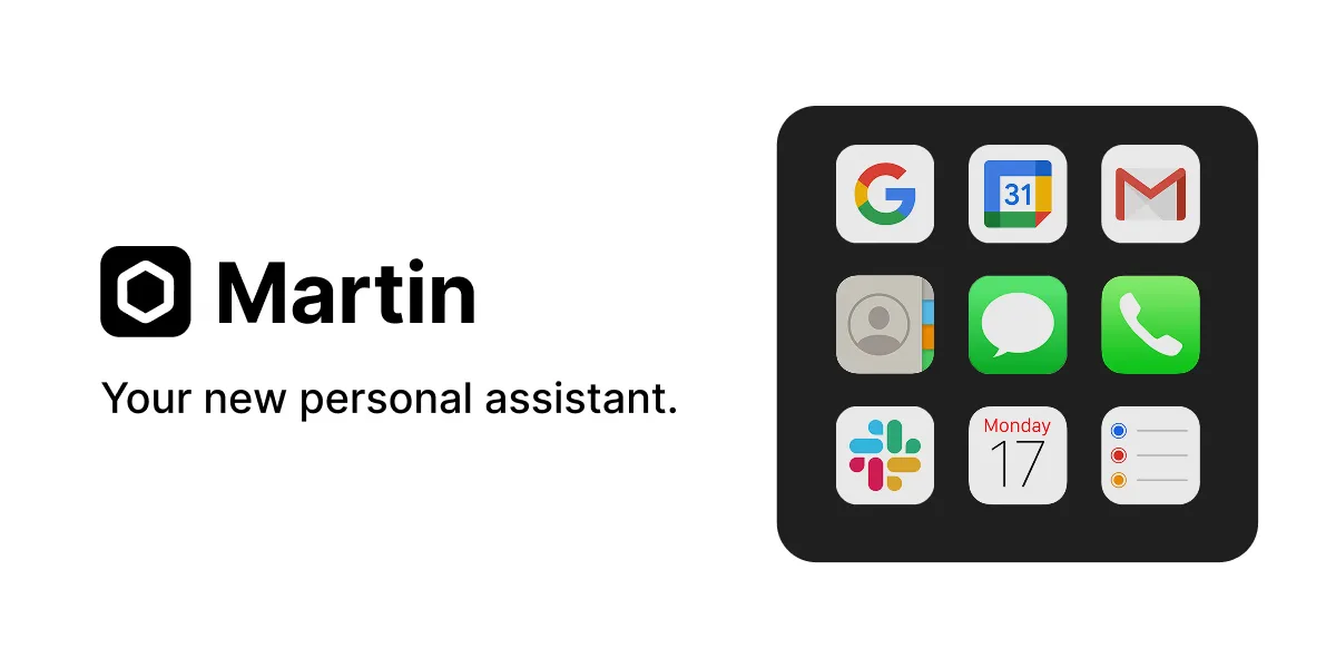Martin managing messages, calendar events, email, and personal tasks
