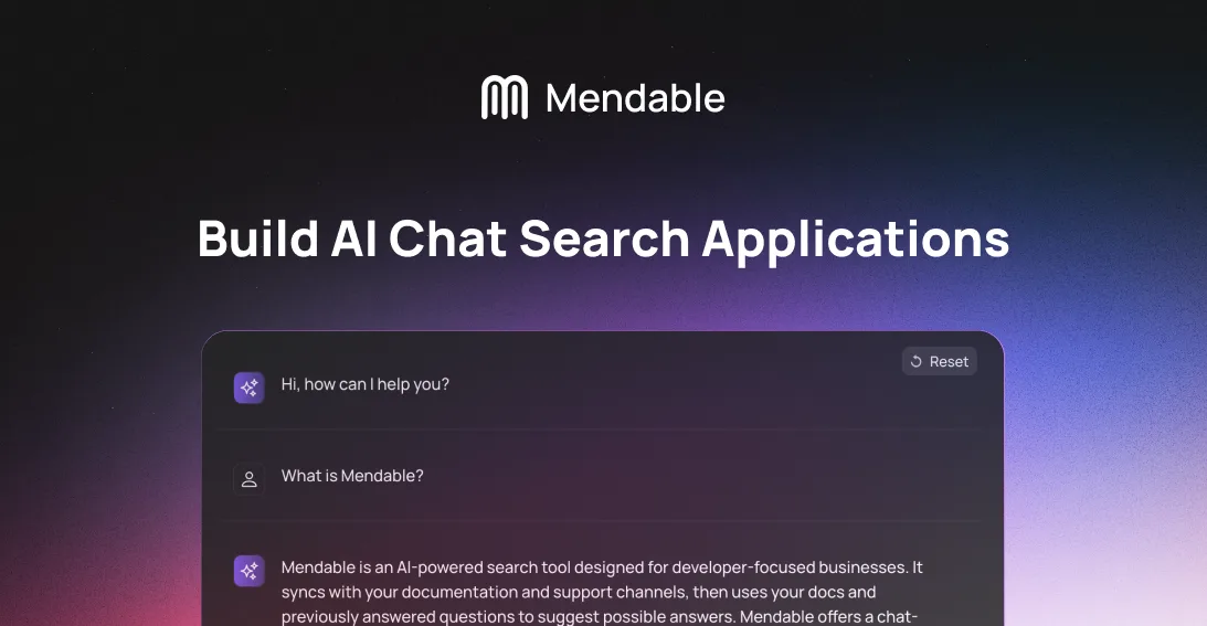 Mendable 助手根据验证过的企业来源回答技术问题