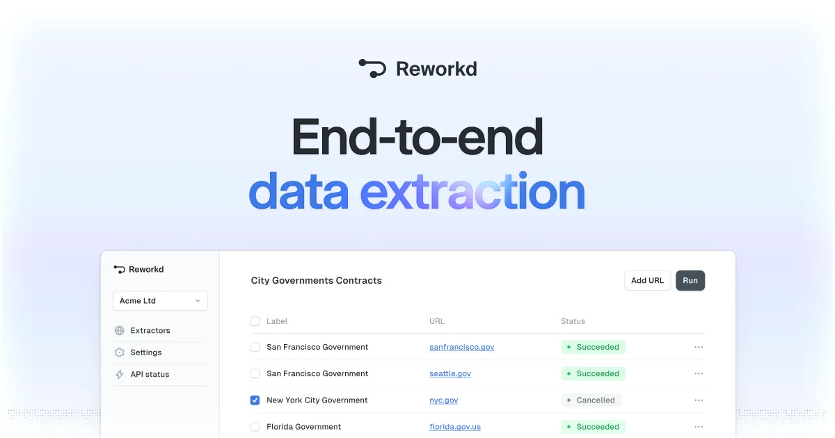 Reworkd web data extraction interface