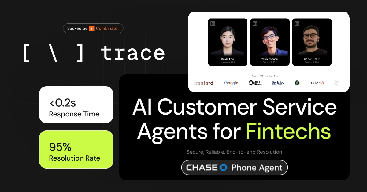 Trace AI customer service agent for fintech and banking