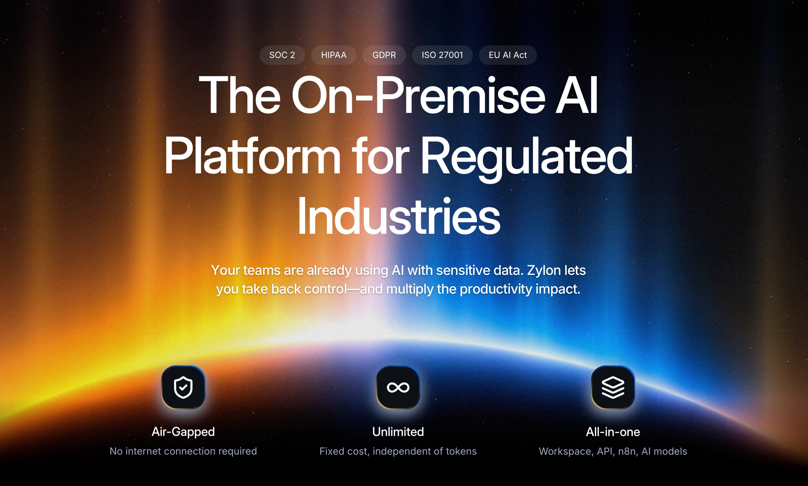 Zylon private on-premises AI platform interface